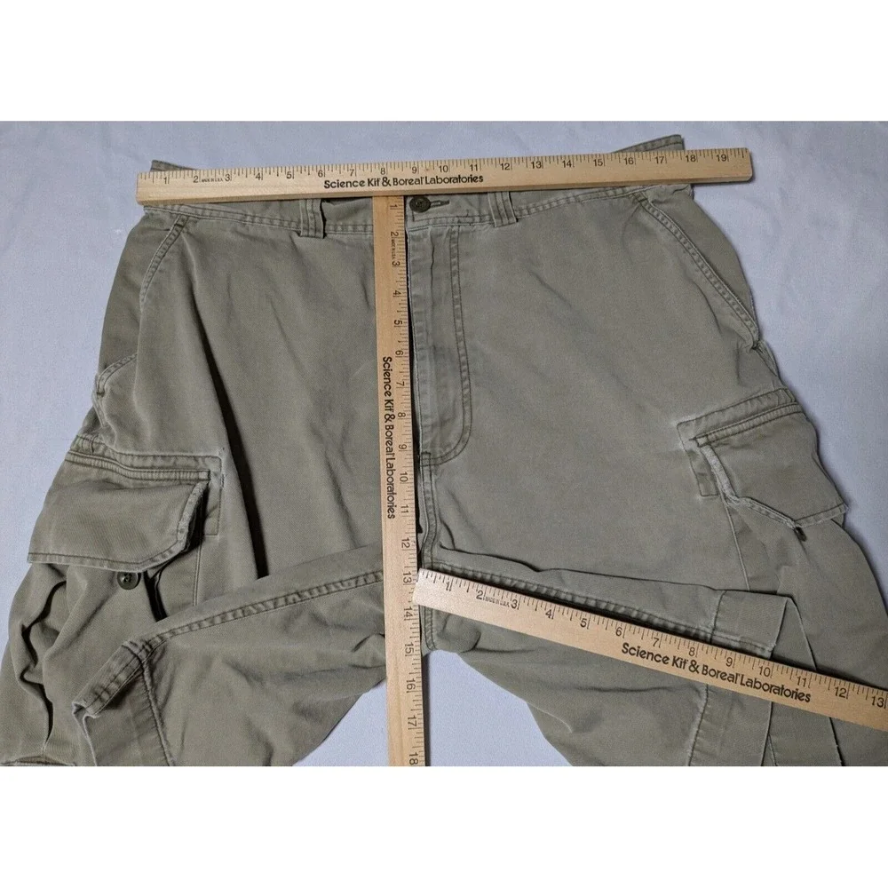 VTG POLO RALPH LAUREN Men 36 Khaki Cotton Wellworn‎ Cargo Shorts